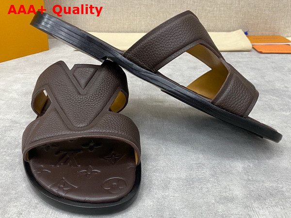 LV Oasis Mule in Dark Brown Grained Calf Leather Replica