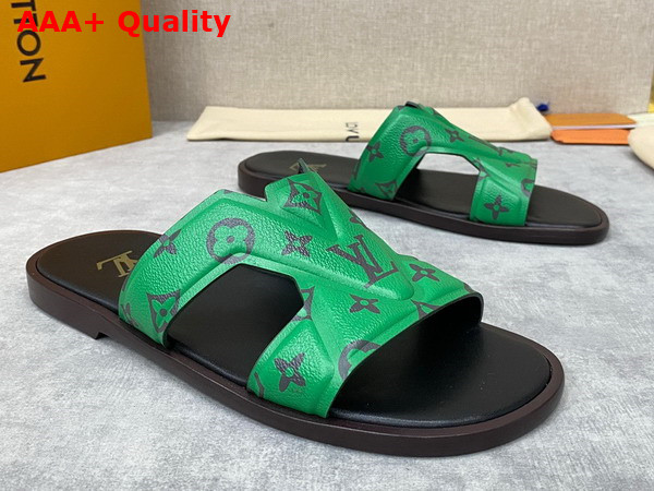 LV Oasis Mule in Green Monogram Grained Calf Leather 1AANDP Replica