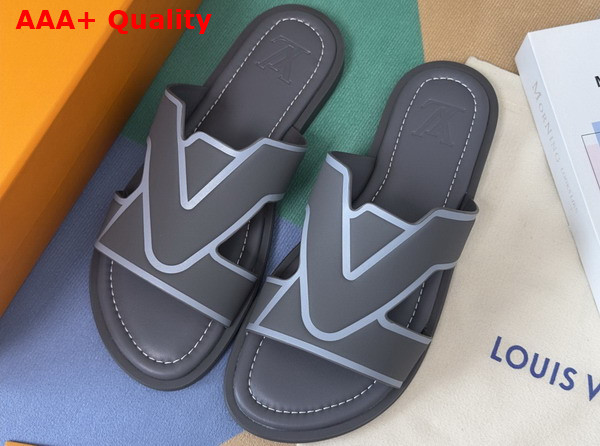 LV Oasis Mule in Grey Grained Calf Leather Replica