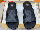 LV Oasis Mule in Monogram Eclipse Grained Calf Leather 1AANCD Replica