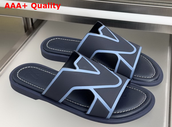 LV Oasis Mule in Navy Blue Grained Calf Leather 1AIZOJ Replica