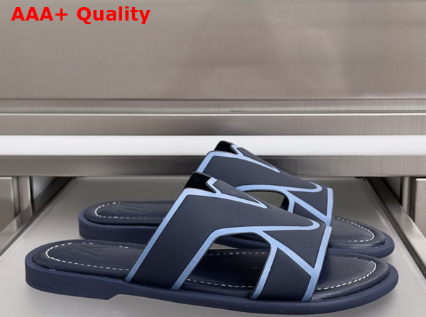 LV Oasis Mule in Navy Blue Grained Calf Leather 1AIZOJ Replica