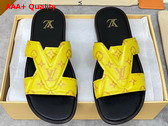 LV Oasis Mule in Yellow Monogram Grained Calf Leather Replica