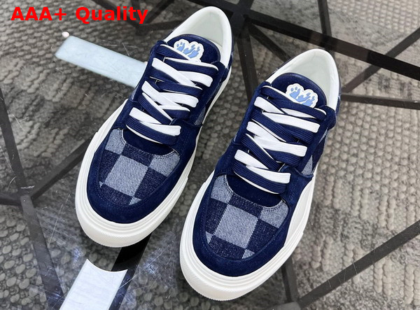 LV Ollie Sneaker in Blue Damier Denim Replica