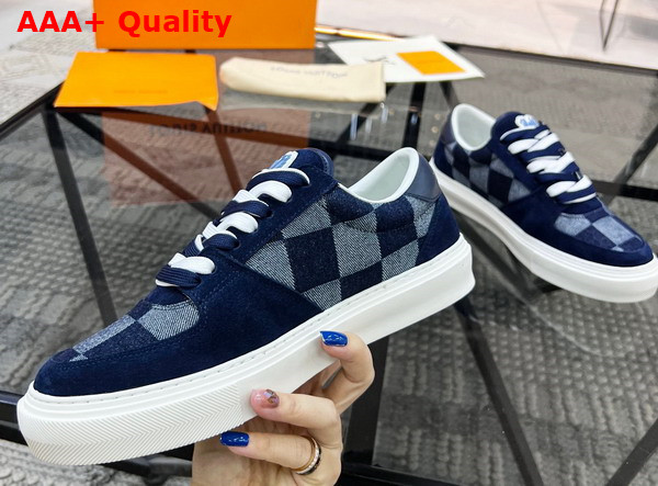 LV Ollie Sneaker in Blue Damier Denim Replica