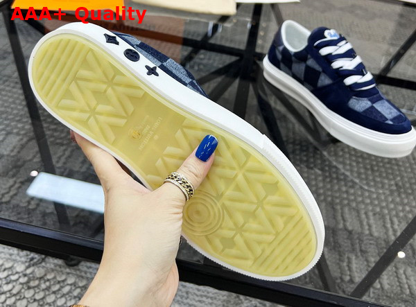 LV Ollie Sneaker in Blue Damier Denim Replica