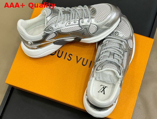 LV Olympia Sneaker in Silver Mix of Materials 1AHOI1 Replica