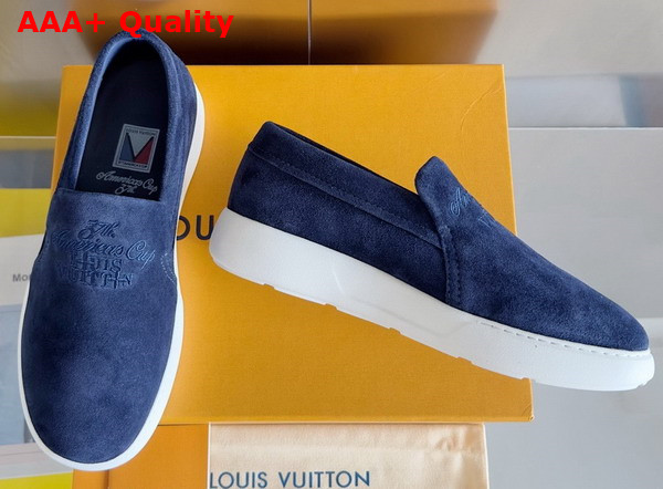 LV Pacific Loafer in Navy Blue Suede Calf Leather 1AD6YV Replica