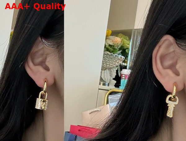 LV Padlock Earrings Metal with Gold Color Finish M01583 Replica