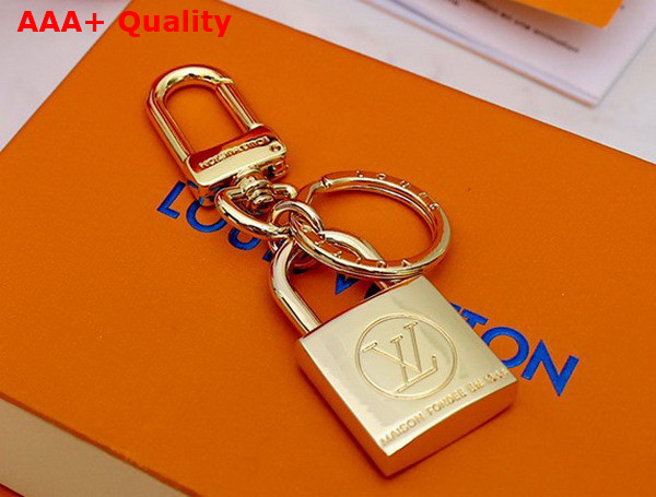 LV Padlock Key Holder in Gold Replica