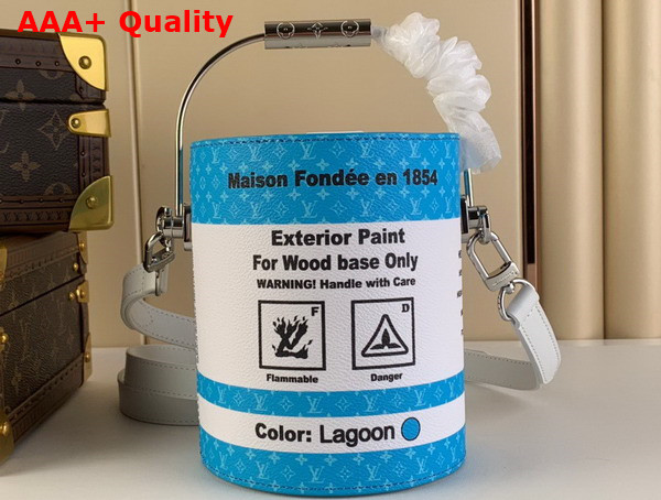LV Paint Can Lagoon Coated Canvas and Cowhide Leather M81597 Replica