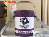 LV Paint Can Purple Monogram Coated Canvas and Cowhide Leather M81591 Replica