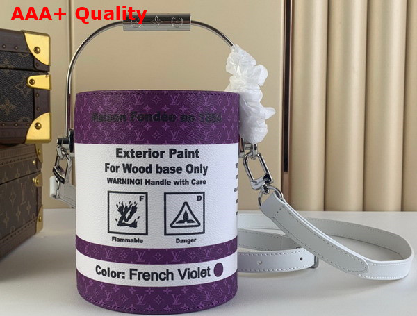 LV Paint Can Purple Monogram Coated Canvas and Cowhide Leather M81591 Replica