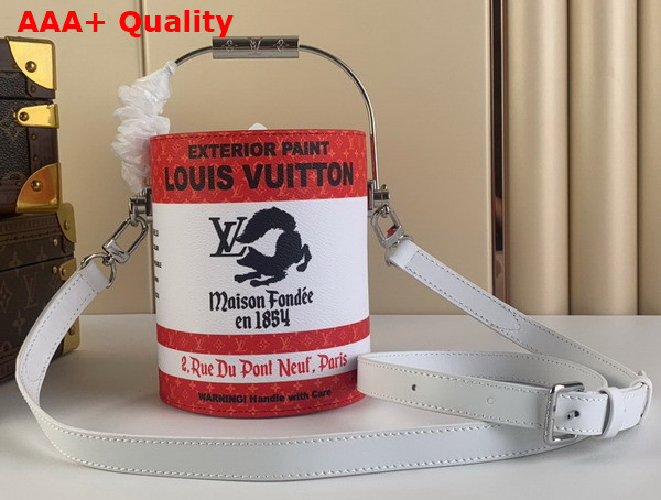 LV Paint Can Red Monogram Coated Canvas and Cowhide Leather M81595 Replica