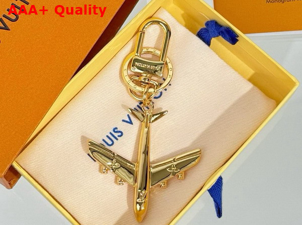 LV Plane Key Holder and Bag Charm in Gold Toned Metal M02542 Replica
