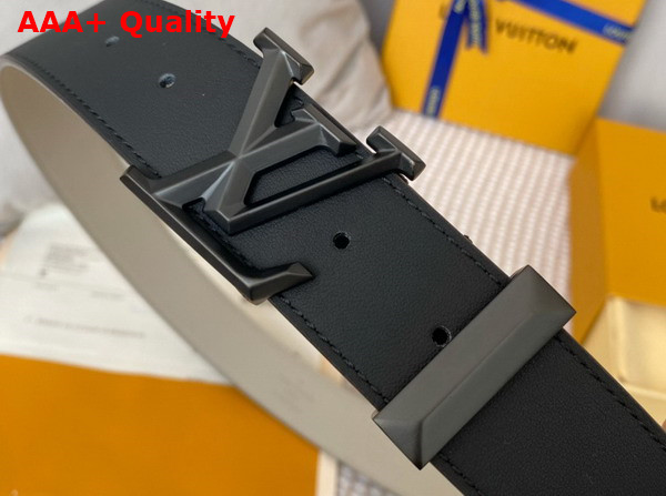 LV Pyramide 35mm Belt Black and Beige Calf Leather M0467T Replica