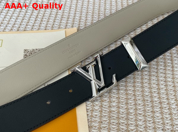 LV Pyramide 35mm Belt Black and Beige Calf Leather M0467T Replica