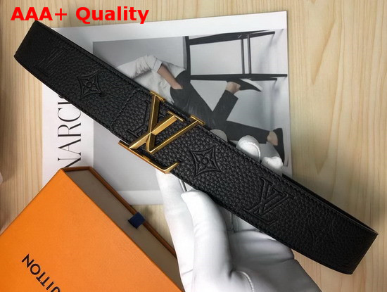 LV Pyramide 40mm Belt Black Embossed with Monogram Pattern Calf Leather Strap M0032T Replica
