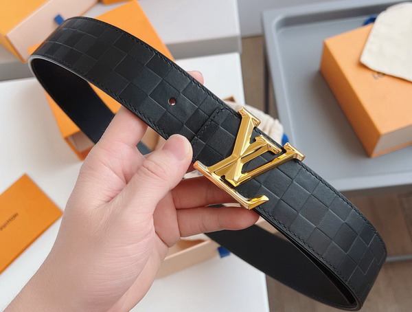 LV Pyramide 40mm Belt in Black Damier Leather Replica