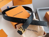 LV Pyramide 40mm Belt in Black Damier Leather Replica