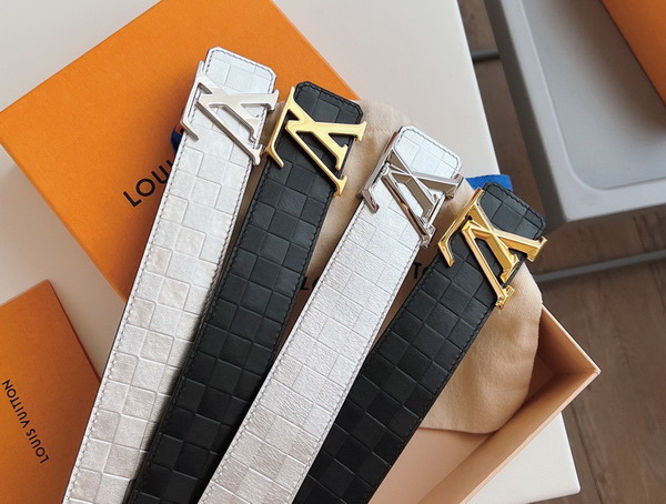 LV Pyramide 40mm Belt in Black Damier Leather Replica