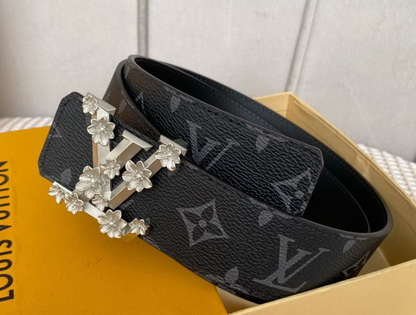 LV Pyramide Flower 40mm Reversible Belt Monogram Eclipse Canvas Replica