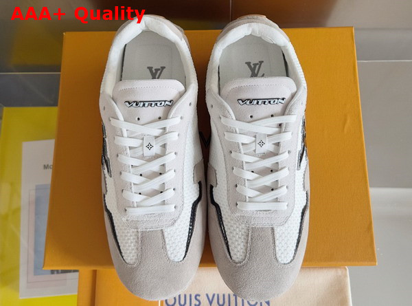 LV Rally Sneaker Gray and White Suede Calf Leather and Mesh 1AHWXT Replica