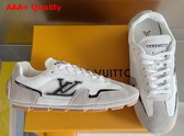LV Rally Sneaker Gray and White Suede Calf Leather and Mesh 1AHWXT Replica