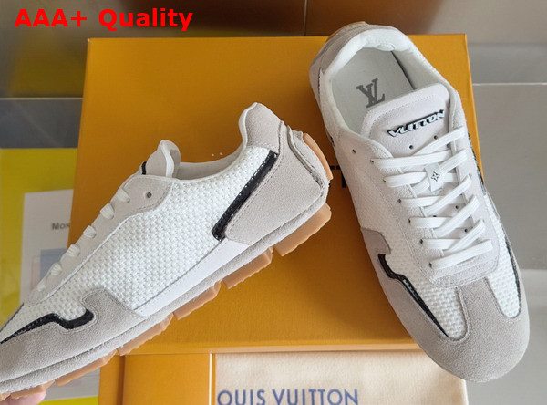 LV Rally Sneaker Gray and White Suede Calf Leather and Mesh 1AHWXT Replica