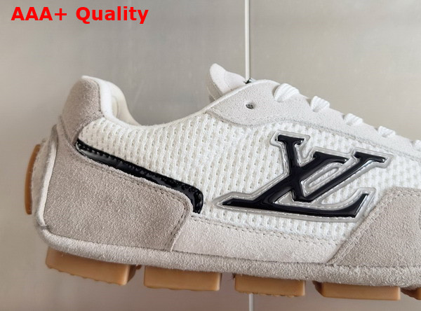 LV Rally Sneaker Gray and White Suede Calf Leather and Mesh 1AHWXT Replica
