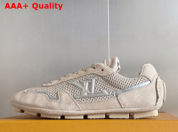LV Rally Sneaker in Beige Suede Calf Leather and Mesh 1AHU02 Replica