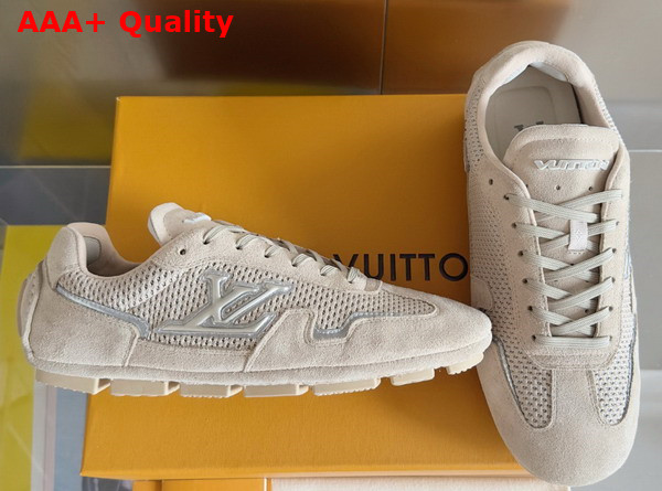 LV Rally Sneaker in Beige Suede Calf Leather and Mesh 1AHU02 Replica