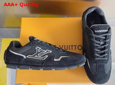 LV Rally Sneaker in Black Suede Calf Leather and Mesh 1AHTZI Replica