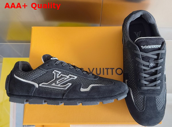 LV Rally Sneaker in Black Suede Calf Leather and Mesh 1AHTZI Replica