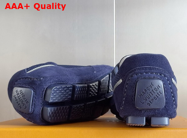 LV Rally Sneaker in Navy Blue Suede Calf Leather and Mesh 1AHU62 Replica