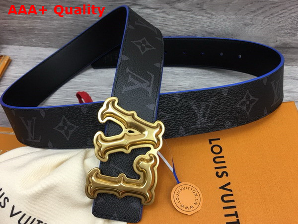 LV Ranch 40mm Reversible Belt in Monogram Eclipse Canvas Replica