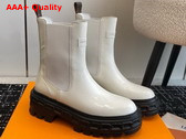 LV Record Chelsea Boot in White Glazed Calf Leather Replica