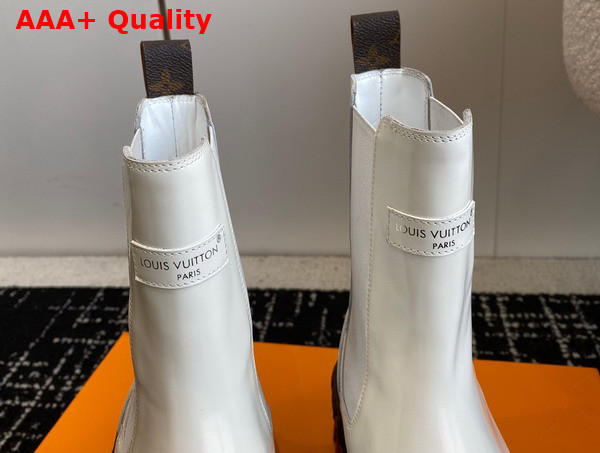 LV Record Chelsea Boot in White Glazed Calf Leather Replica