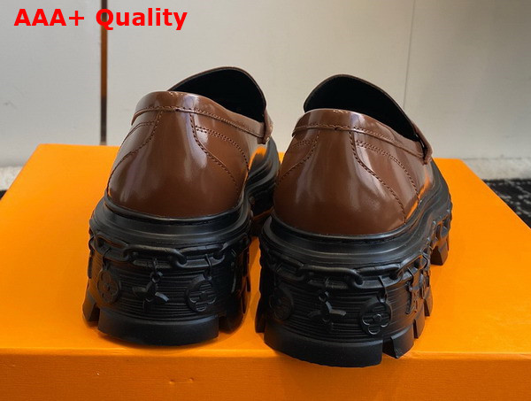LV Record Loafer in Cognac Glazed Calf Leather Replica