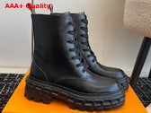 LV Record Ranger Boot in Black Glazed Calf Leather 1AC9H0 Replica