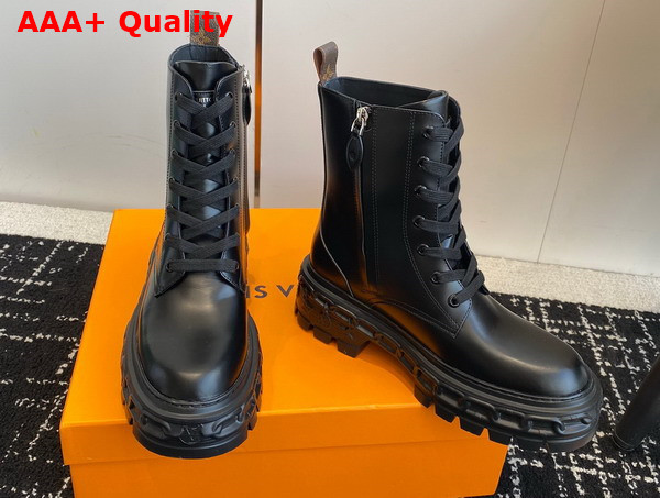 LV Record Ranger Boot in Black Glazed Calf Leather 1AC9H0 Replica