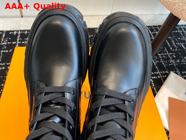 LV Record Ranger Boot in Black Glazed Calf Leather 1AC9H0 Replica