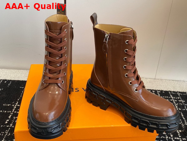 LV Record Ranger Boot in Cognac Glazed Calf Leather Replica