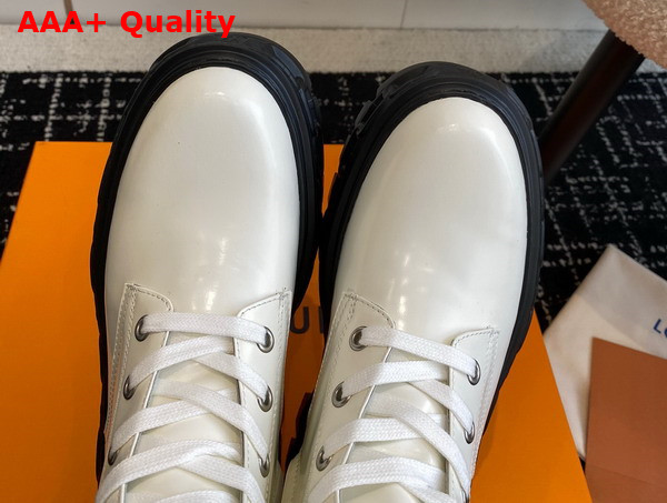 LV Record Ranger Boot in White Glazed Calf Leather Replica