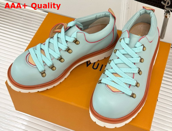 LV Remix Derby in Mint Green Plain Calf Leather Replica