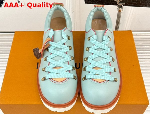 LV Remix Derby in Mint Green Plain Calf Leather Replica