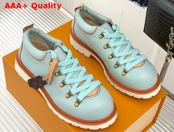 LV Remix Derby in Mint Green Plain Calf Leather Replica
