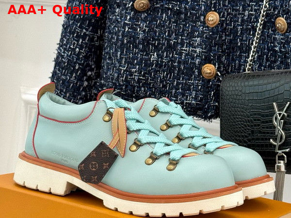 LV Remix Derby in Mint Green Plain Calf Leather Replica