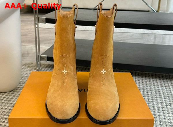 LV Rider Boot in Beige Suede Calf Leather 1AD7PH Replica