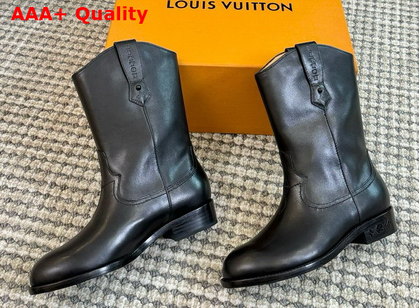 LV Rider Boot in Black Calf Leather 1AD7HZ Replica